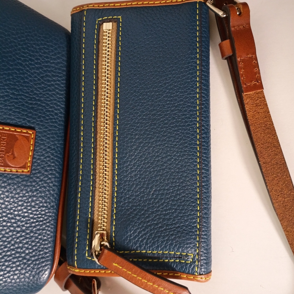 Dooney & Bourke Teal Pebble Leather Crossbody Bag and Wallet Set - Picture 11 of 17
